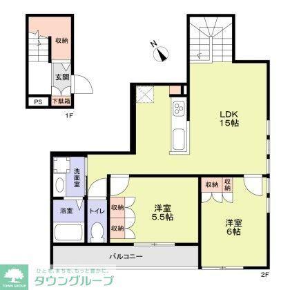 イースト FOREST(2LDK/2階)の間取り写真