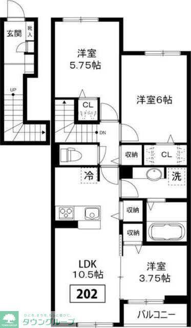 グランドステージI(3LDK/2階)の間取り写真