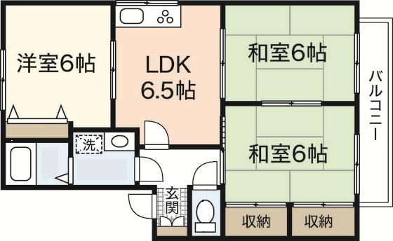 メゾンS.B(3DK/1階)の間取り写真
