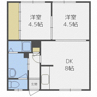 コーポ高田(2LDK/1階)の間取り写真