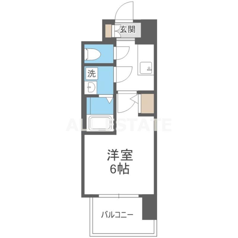 インザライフ大阪イースト RESIDENCE(1K/9階)の間取り写真