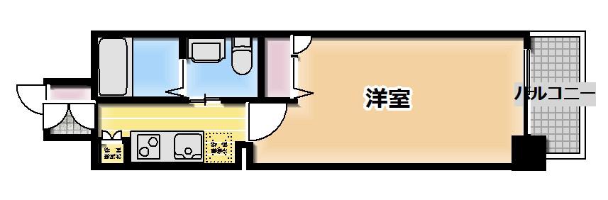 レジデンス京橋スクエア(1K/12階)の間取り写真