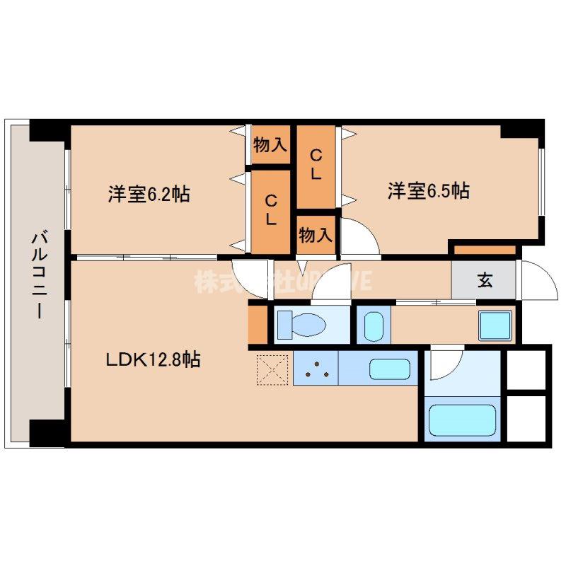 ALLIUM南草津(2LDK/2階)の間取り写真