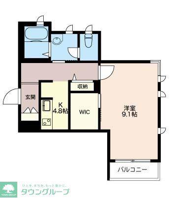クレセントアール(1K/2階)の間取り写真