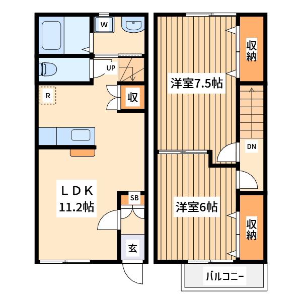 ブリーズ(2LDK/1階)の間取り写真