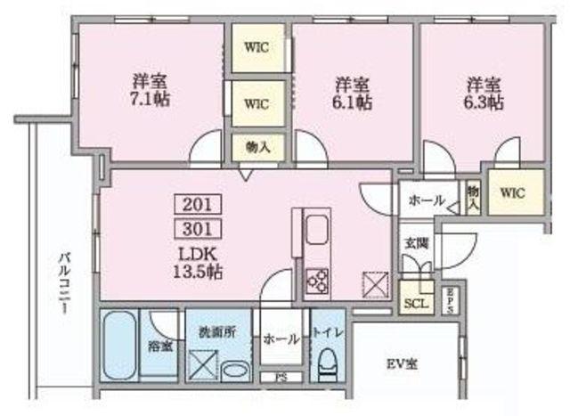 プレリュード(3LDK/2階)の間取り写真