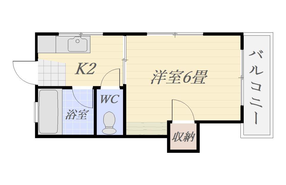 井手コーポ(1K/1階)の間取り写真