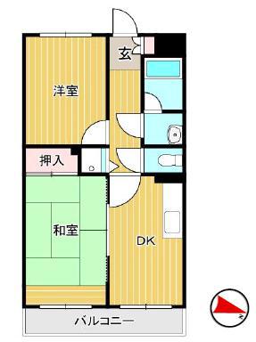 JLBグランエクリュ明大前(2DK/3階)の間取り写真