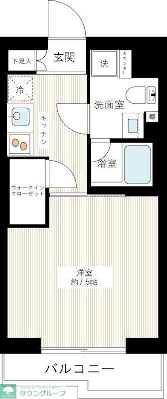 アゼスト新江古田(1K/4階)の間取り写真