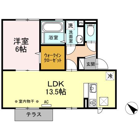 ラヴィクレール(1LDK/1階)の間取り写真