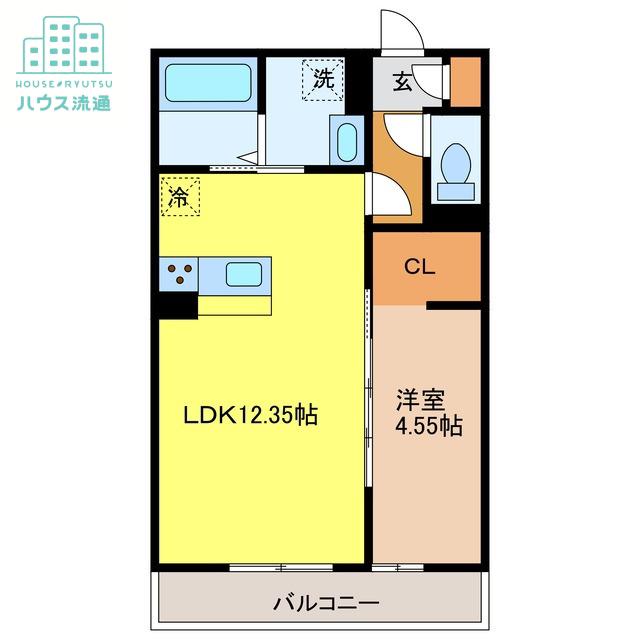 グレイスペアランス(1LDK/1階)の間取り写真