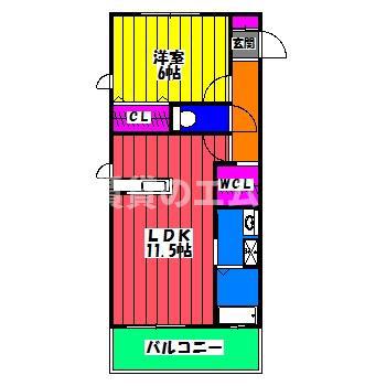 セルクル(1LDK/1階)の間取り写真
