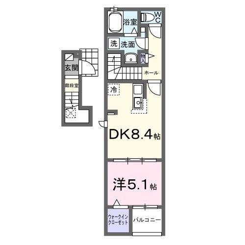 アヴァンティ(1DK/2階)の間取り写真