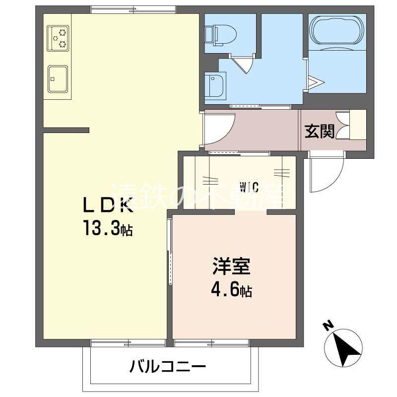 メゾンボナール(1LDK/1階)の間取り写真