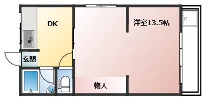 東山グリーンマンション(1DK/3階)の間取り写真