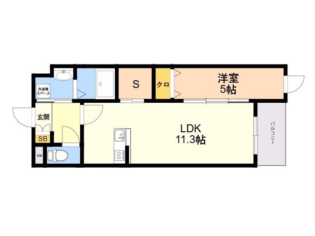 ロイズ・プレシア多々良東(1SLDK/3階)の間取り写真