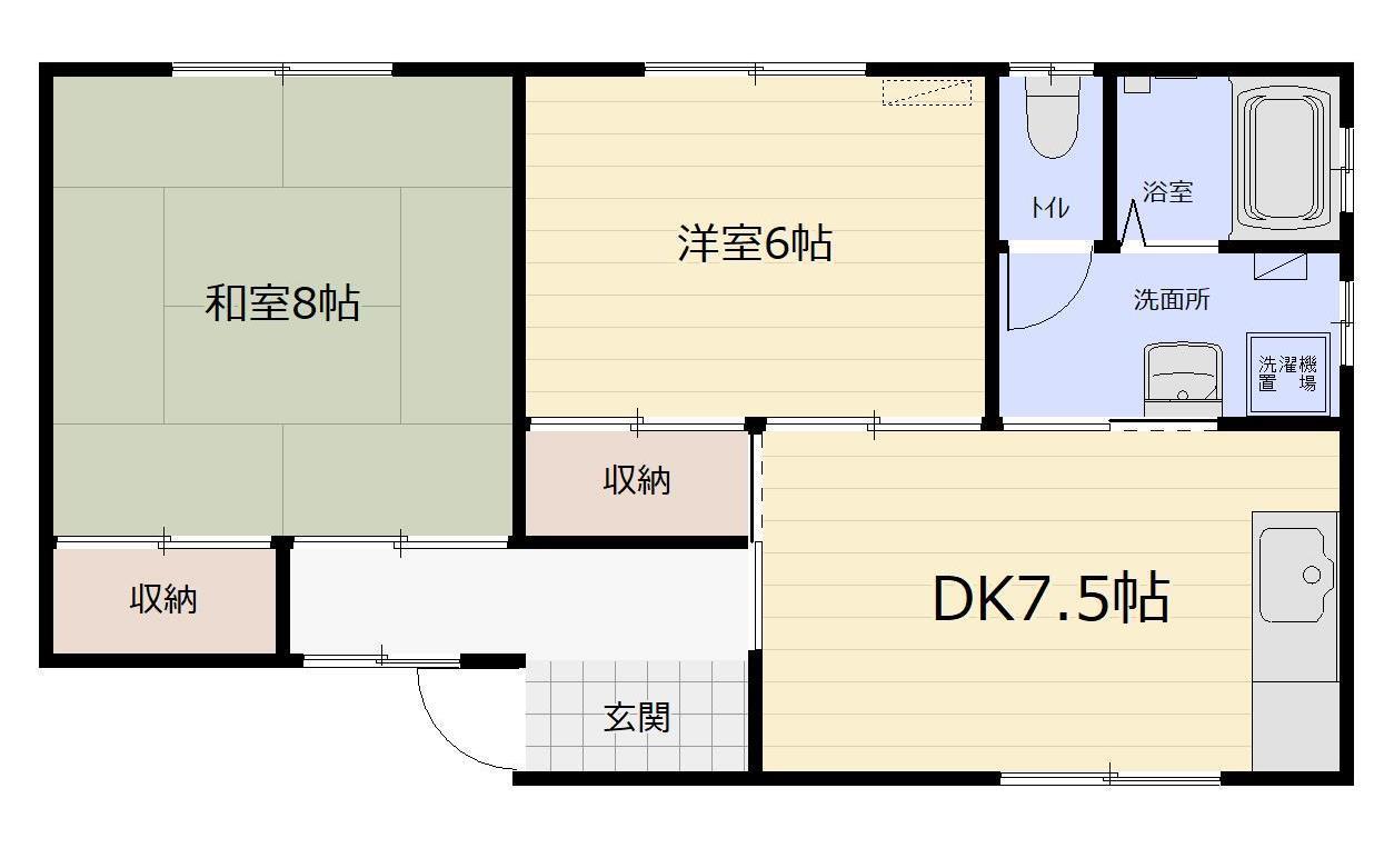 佐々木アパート(2DK/2階)の間取り写真