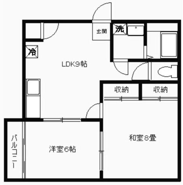 仲六マンション(2DK/2階)の間取り写真