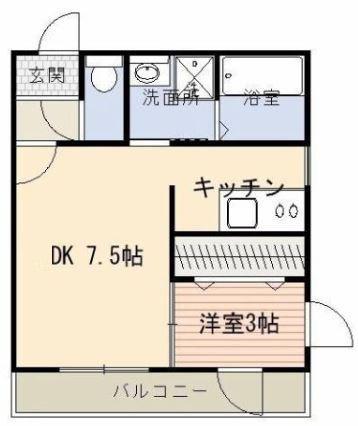 メゾンSR(1DK/1階)の間取り写真