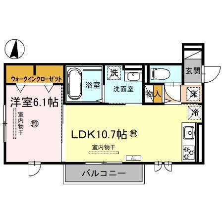 カルム アビタシオン北出島(1LDK/1階)の間取り写真