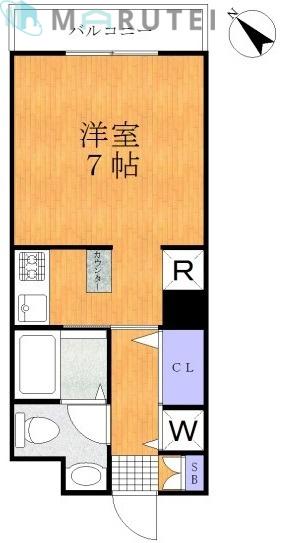 コンフィアンス(1K/5階)の間取り写真