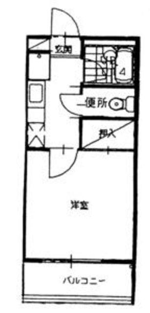 ロイヤルコーポ姪浜(1K/2階)の間取り写真