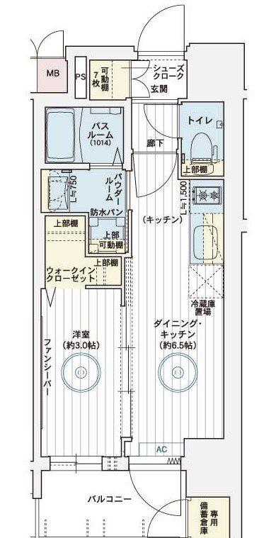 エステムコート名古屋鶴舞IIレアーヴ(1DK/4階)の間取り写真