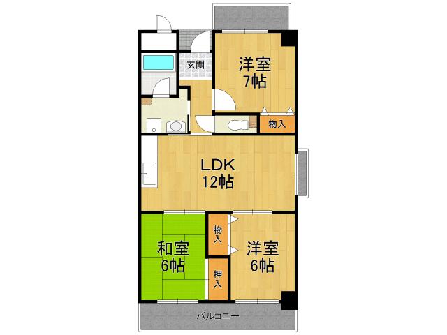 エスポワール(3LDK/2階)の間取り写真