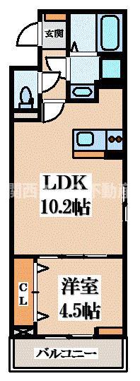 ヴェルメゾン 旭町(1LDK/3階)の間取り写真