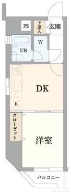 アルス三軒茶屋(1DK/2階)の間取り写真