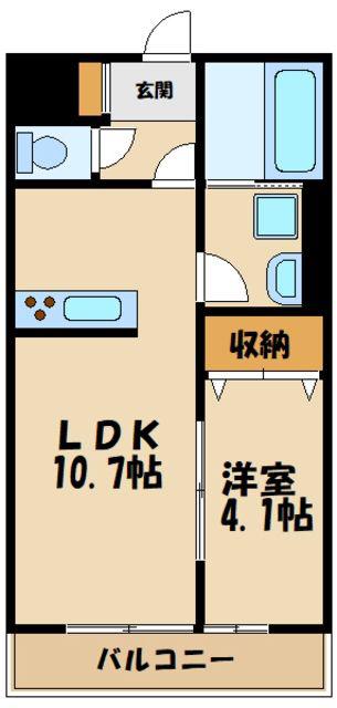 リコルテ橋本(1LDK/3階)の間取り写真