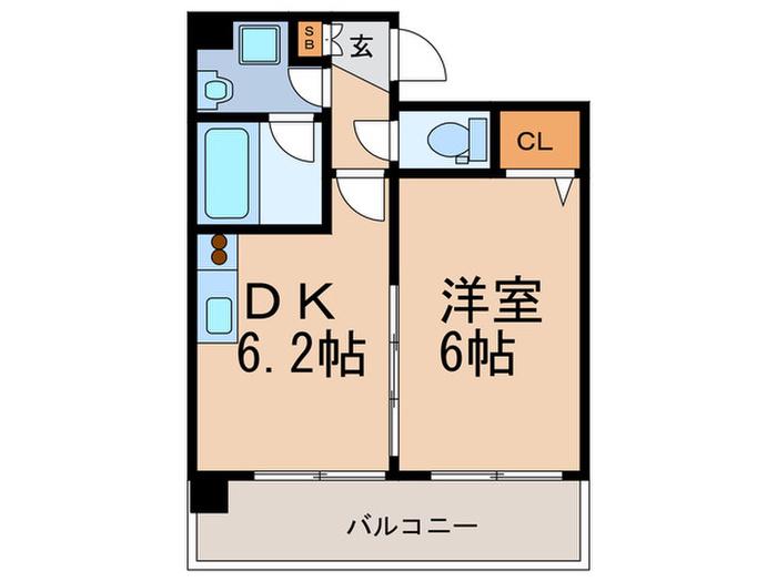 グランビュー六甲(1DK/7階)の間取り写真
