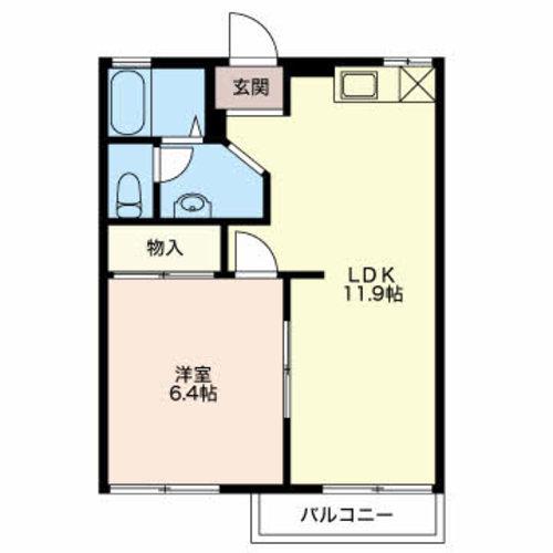 フレグランスU(1LDK/1階)の間取り写真