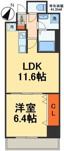 ミリアビタNO35(1LDK/2階)の間取り写真
