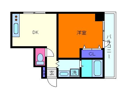 リダイ六甲(1DK/3階)の間取り写真