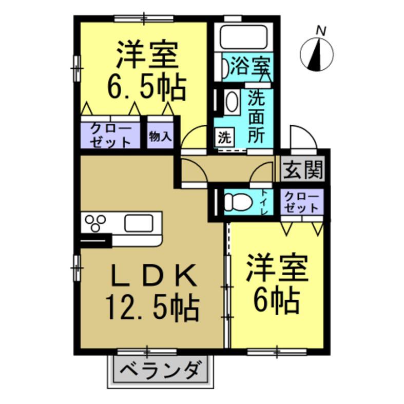 WING23(2LDK/2階)の間取り写真