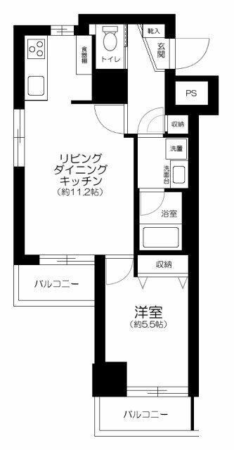 S.COURT町田(1LDK/2階)の間取り写真