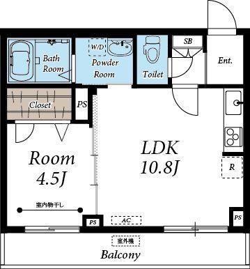 BRANCHE弐番館(1LDK/1階)の間取り写真