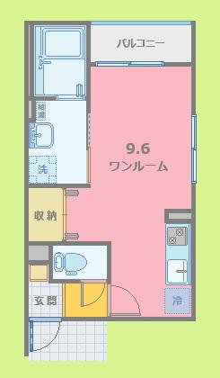 レガルバ橋本(ワンルーム/1階)の間取り写真