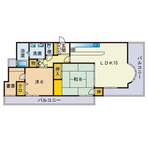 マイコーポ愛宕(2LDK/3階)の間取り写真