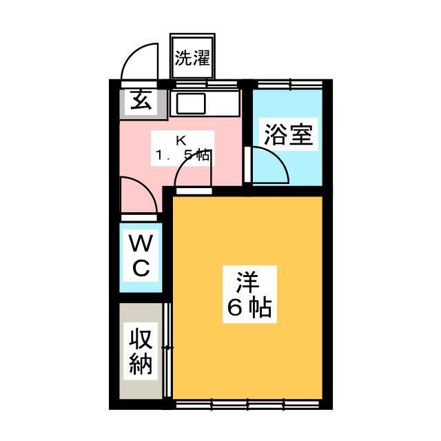 岩瀬第5コーポ(1K/1階)の間取り写真