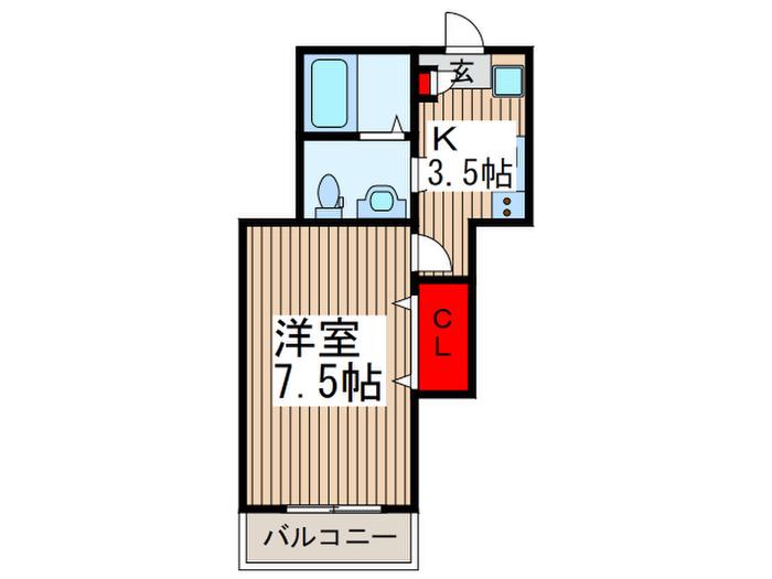 カーサNEKO(1K/3階)の間取り写真