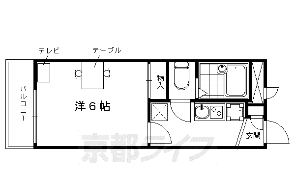 レオパレスPOLESTARII(1K/1階)の間取り写真
