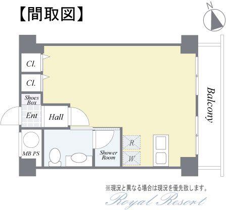 秋季1ヶ月貸別荘 ライオンズマンション軽井沢(ワンルーム/3階)の間取り写真