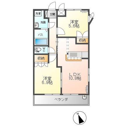 FOREST VILLA BELL TREE(2LDK/1階)の間取り写真