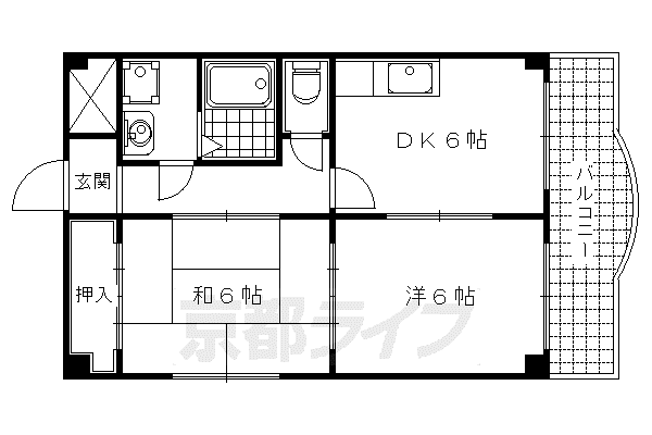 第2グレース安田(2DK/4階)の間取り写真