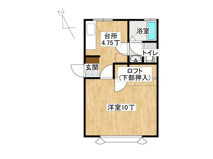 フリーダムスペースA(1DK/1階)の間取り写真