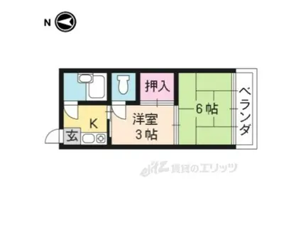 コーポ鳳瑞(2K/3階)の間取り写真