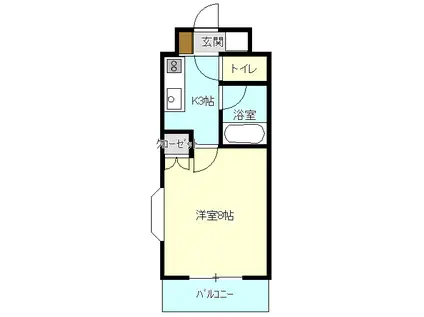 ロイヤル山口III(1K/2階)の間取り写真