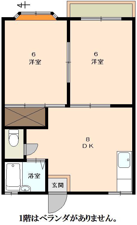 トーク21(2DK/1階)の間取り写真